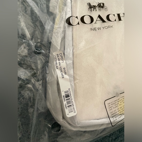 North south mini tote in signature glacier white canvas - Picture 8 of 10